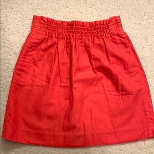J. Crew Red Women's Linen Skirt with pockets.  Size 2.